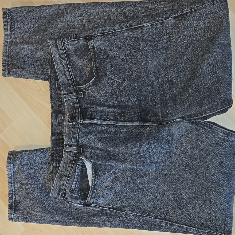 Vintage Levi 501 Button Fly Black Wash Jeans 38x32 Usa Made Ripped Crotch - Picture 5 of 16